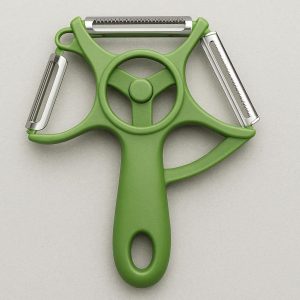3 in 1 Rotatable Vegetable Peeler Stainless Steel Sharp Blades for Standard Peeling Julienne and Soft Skin Fruits Kitchen Tool Green