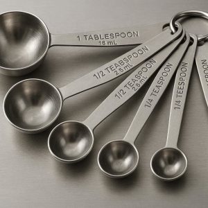 17 Stainless Steel Measuring Spoons Set of 6 Heavy Duty Metal Spoons with Engraved Markings for Dry and Liquid Ingredients Kitchen Silver