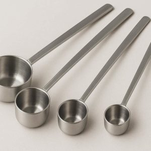 23 Long Handle Stainless Steel Measuring Spoons Set of 4 Deep Spoons for Reaching into Tall Spice Jars and Containers Silver Design