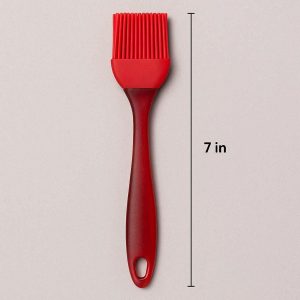 29 Mini Silicone Pastry Brush for Detailed Baking 7 Inch Small Basting Brush for Egg Wash and Butter Spreading Compact Kitchen Tool Red