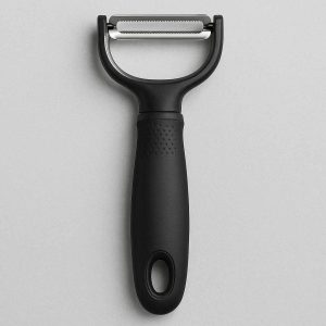 Swivel Vegetable Peeler for Kitchen Stainless Steel Sharp Blades Non Slip Ergonomic Handle for Peeling Potatoes Carrots Fruit Black Color